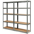 thumbnail image 1 of Gymax 2PCS 72'' Metal 5-Tier Garage Storage Rack Shelf Adjustable Freestanding Gray, 1 of 8