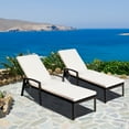thumbnail image 1 of Gymax 2PCS Adjustable Patio Rattan Chaise Recliner Lounge Chair w/ Cushion, 1 of 8