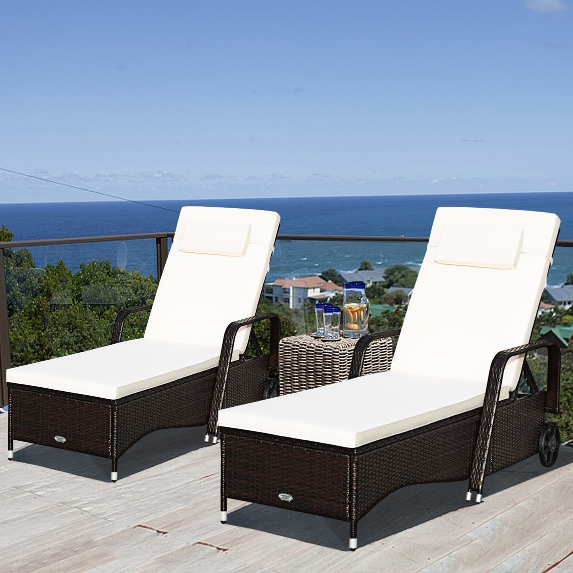 Ostrich Deluxe 3N1 Lightweight Outdoor Beach Lounge Chair w/Footrest ...