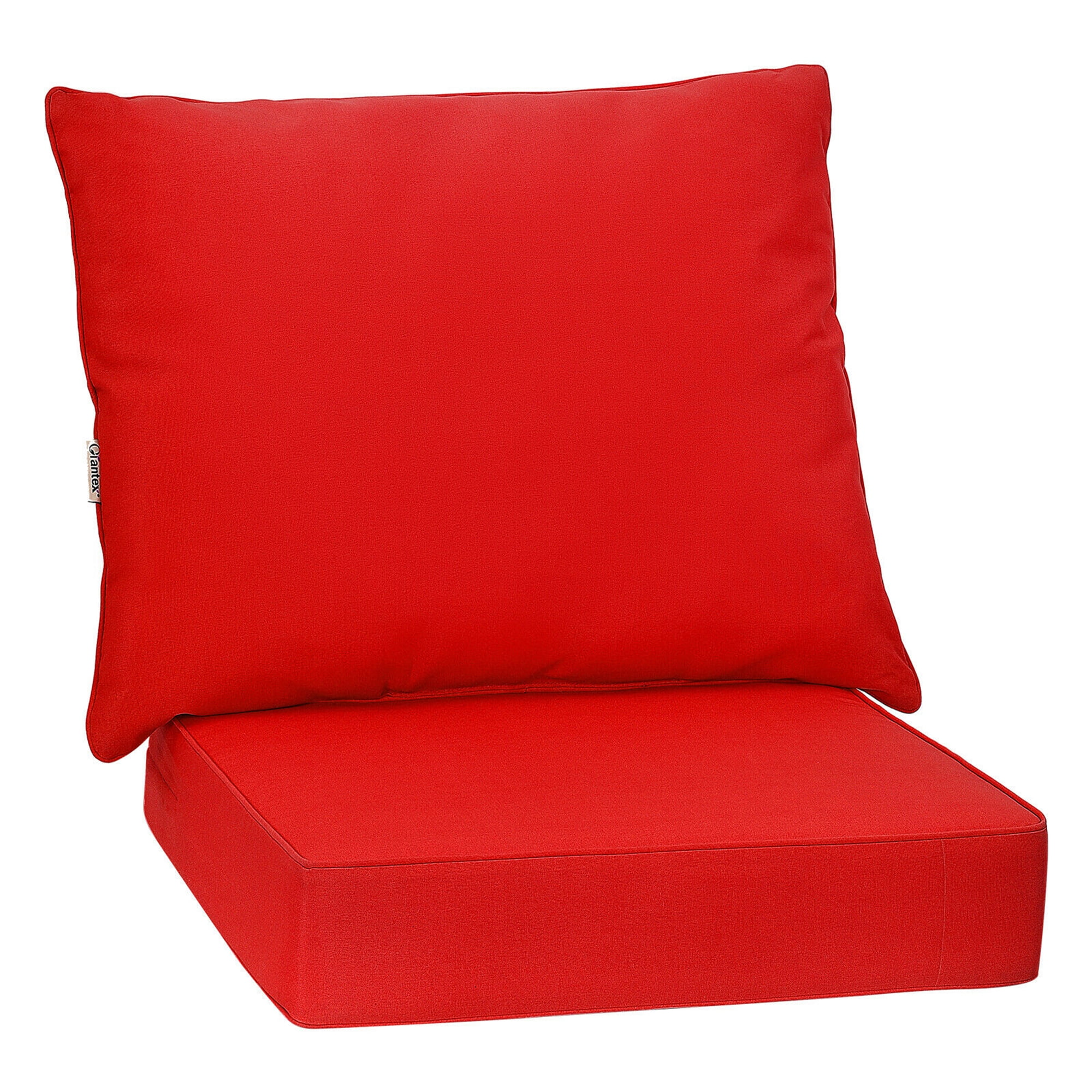 Gymax 2PCS Deep Seat Chair Cushion Pads Set Indoor Outdoor W/ Rope Belts Red