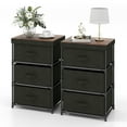 thumbnail image 1 of Gymax 2PCS Fabric Bedside Table 3 Drawers Nightstand Small Dresser Bedroom Living Room, 1 of 10