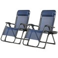 thumbnail image 1 of Gymax 2PCS Folding Zero Gravity Lounge Chair Recliner w/ Cup Holder Pillow Blue, 1 of 8