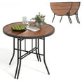 thumbnail image 1 of Gymax 2PCS Half-Round Folding Event Table Foldable Banquet Table w/ Metal Frame Brown, 1 of 10