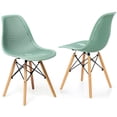 thumbnail image 1 of Gymax 2PCS Modern DSW Dining Chair Office Home w/ Mesh Design Wooden Legs Green, 1 of 10