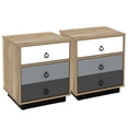 thumbnail image 1 of Gymax 2PCS Nightstand with Drawer and Storage Cabinet Wooden Sofa Side Table End Table, 1 of 10