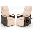 thumbnail image 1 of Gymax 2PCS Outdoor 360° Swivel Rattan Recliner Chair Patio Wicker Chaise Lounge Chair Beige, 1 of 9