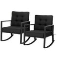 thumbnail image 1 of Gymax 2PCS Outdoor Wicker Rocking Chair Patio Rattan Single Chair Glider w/ Black Cushion, 1 of 9