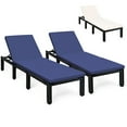 thumbnail image 1 of Gymax 2PCS Patio Lounge Chair Rattan Chaise w/ Adjustable Navy & Off White Cushioned, 1 of 7