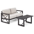 thumbnail image 1 of Gymax 2PCS Patio Loveseat & Table Set Cushioned Outdoor Conversation Furniture Set, 1 of 6
