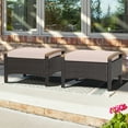 thumbnail image 1 of Gymax 2PCS Patio Ottomans Wooden Handles Rattan Knitting Foot Pedal Beige, 1 of 9