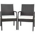 thumbnail image 1 of Gymax 2PCS Patio PE Rattan Wicker Dining Armchairs Outdoor Chair w/ Removable Cushion, 1 of 7