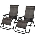 thumbnail image 1 of Gymax 2PCS Patio Rattan Zero Gravity Lounge Chair Folding Recliner Adjustable Headrest, 1 of 10