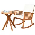 thumbnail image 1 of Gymax 2PCS Patio Rocking Chair Set Round Table Solid Wood Cushioned Sofa Garden Deck, 1 of 9