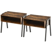 Gymax 2PCS Stackable End Table Bedside Night Stand Shelf Accent Table