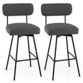 thumbnail image 1 of Gymax 2PCS Swivel Bar Stool 29'' Upholstered Bar Height Dining Chair w/ Footrest Grey, 1 of 5