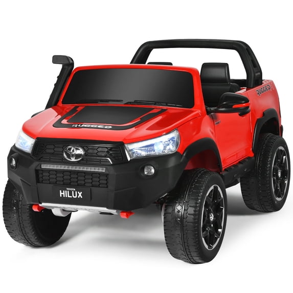 Gymax 2x12V Licensed Toyota Hilux Ride On Truck Car 2-Seater 4WD w/ Remote Control Red
