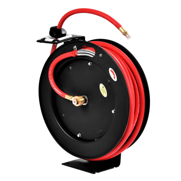 Gymax 3/8'' x 25' Auto Rewind Retractable Air Hose Reel Compressor 300 PSI Gymax 3/8'' x 25' Auto Rewind Retractable Air Hose Reel Compressor 300 PSI