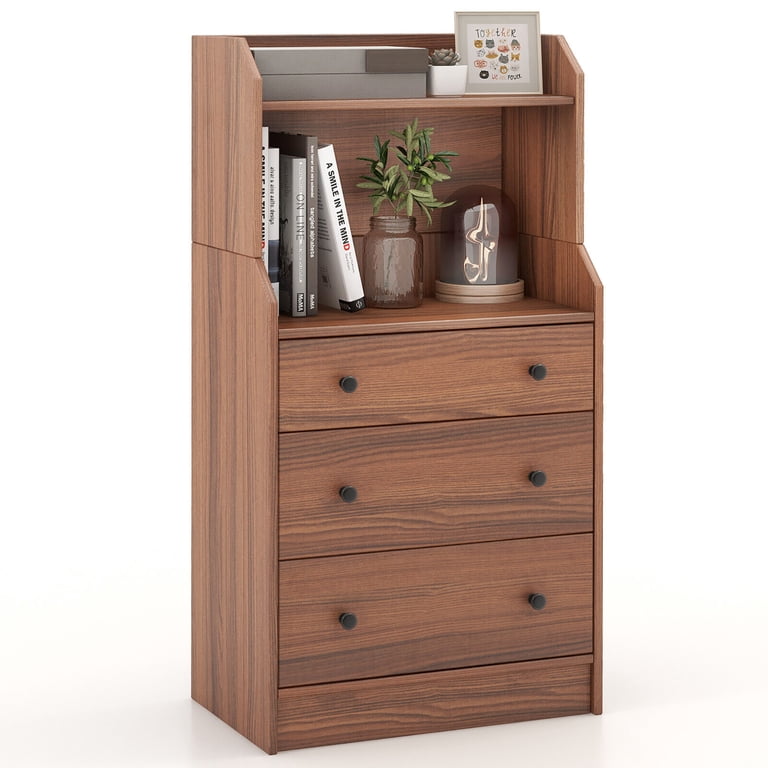 brown wood 3 drawer dresser Luca Dresser