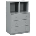 thumbnail image 1 of Gymax 3 Drawer Dresser W/ Cubbies Storage Chest for Bedroom Living Room Grey, 1 of 10