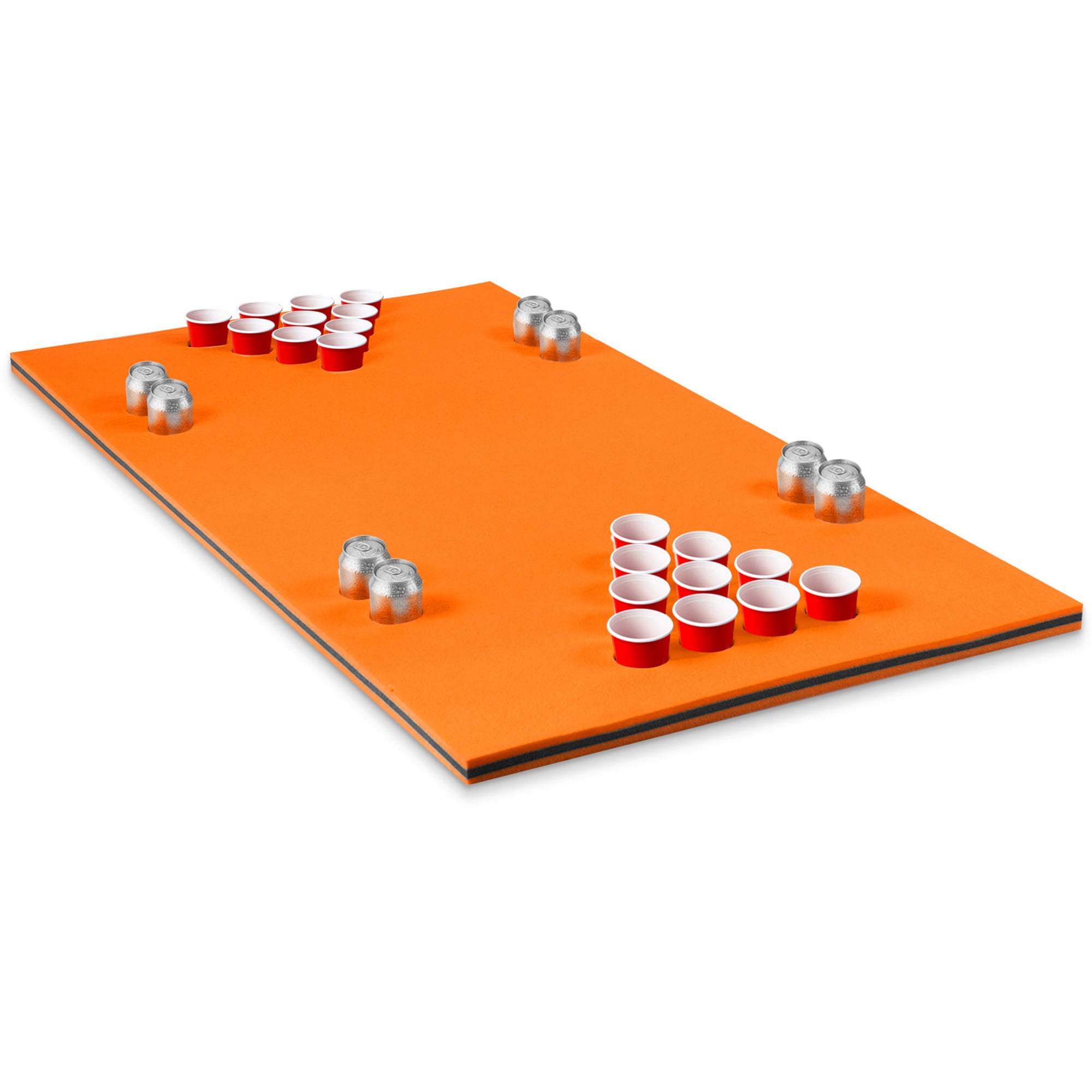 Gymax 3-Layer XPE Foam Floating Beer Pong Table Floating Game Table Water Mat Orange