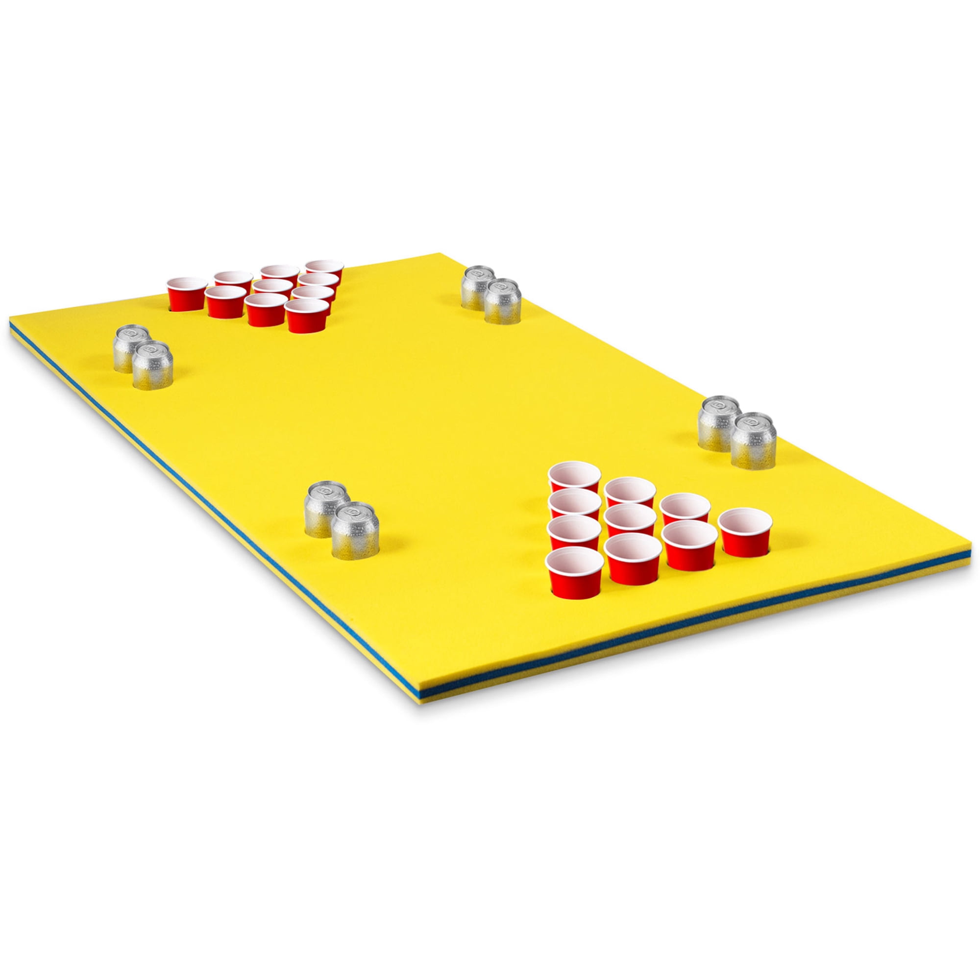 Gymax 3-Layer XPE Foam Floating Beer Pong Table Floating Game Table Water Mat Yellow