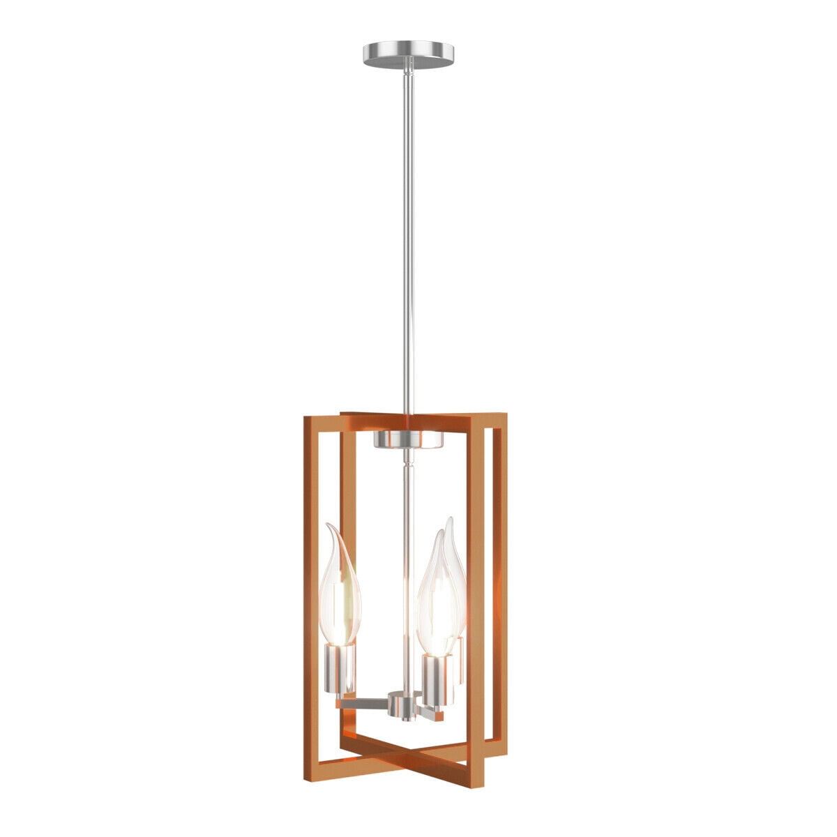 Gymax 3-Lights Flush Mount Geometric Metal Chandelier Pendant Lamp w/ Iron Lamp Shade