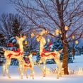 thumbnail image 1 of Gymax 3 PCS Large Lighted Christmas Reindeer Family w/440 LED Lights & Bows Buck, 1 of 9