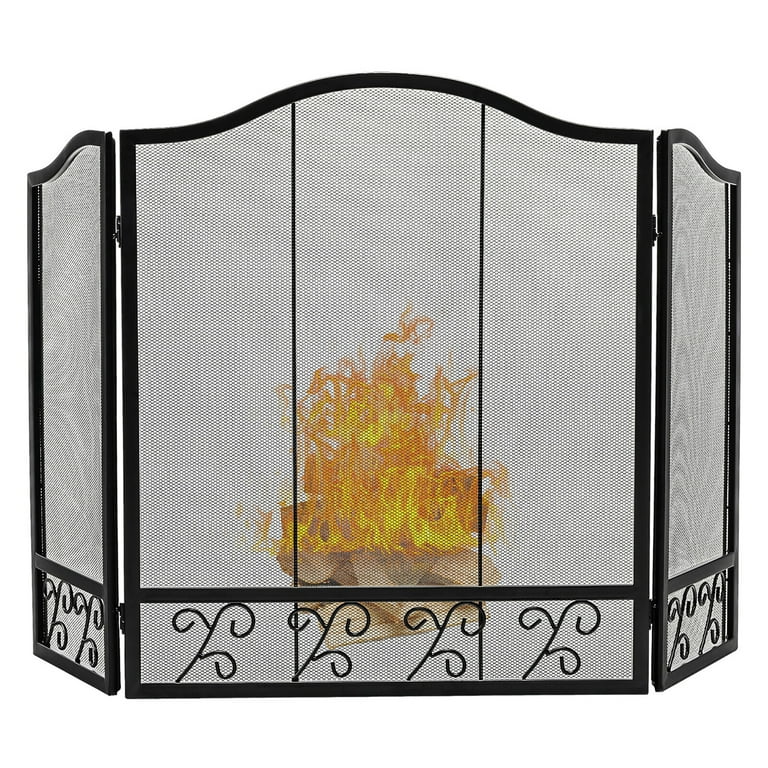 Gymax 3-Panel Fireplace Screen Decor Cover Child Baby Pets Safty