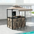 thumbnail image 1 of Gymax 3-Piece Outdoor BBQ Canopy w/ Bar Table & 2 Foldable Bar Chairs Set for Patio Coffee, 1 of 10
