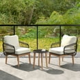 thumbnail image 1 of Gymax 3 Piece Patio Chair Set Wicker Chair & Side Table Set w/ Soft Cushions & Tempered Glass Tabletop, 1 of 10