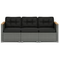 thumbnail image 1 of Gymax 3-Seat Patio PE Rattan Wicker Couch Sofa w/ Deep Seating & Cushion for Porch Outdoor, 1 of 6