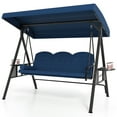 thumbnail image 1 of Gymax 3-Seat Patio Swing Chair w/ Adjustable Canopy Thickened Cushions Pillow Outdooor Navy, 1 of 8