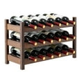 thumbnail image 1 of Gymax 3 Tier 18 Bottle Wine Storage Cabinet Shelf Bamboo Wine Rack for Wine Lovers, 1 of 10