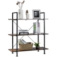 thumbnail image 1 of Gymax 3-Tier Bookshelf Industrial Bookcase Display Shelf Storage Rack Rustic Brown, 1 of 10