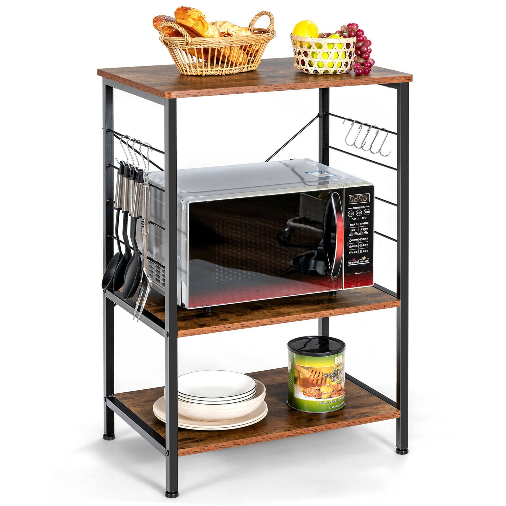 Gymax 5-Tier Kitchen Bakers Rack Microwave Stand Utility Storage