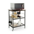 thumbnail image 1 of Gymax 3-Tier Kitchen Serving Cart Utility Standing Microwave Rack w/ Hooks, 1 of 10