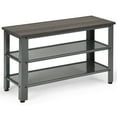 thumbnail image 1 of Gymax 3-Tier Shoe Rack Industrial Shoe Bench with Storage Shelves for LivingRoom Grey, 1 of 4
