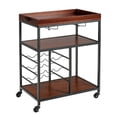 thumbnail image 1 of Gymax 3 Tier Storage Kitchen Trolley Bar Serving Cart w/Wine Rack & Glass Holder, 1 of 7
