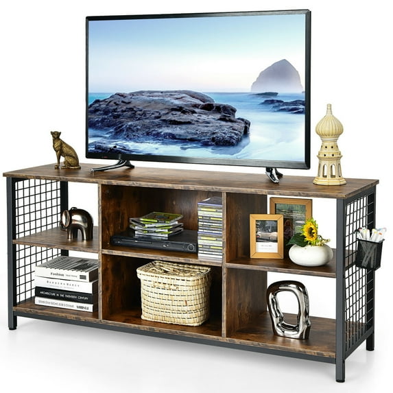 Gymax 3-Tier TV Stand for TV's up to 65'' Entertainment Media Center w/Storage Basket