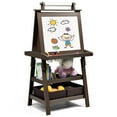 thumbnail image 1 of Gymax 3 in 1 Double-Sided Storage Art Easel w/ Paint Cups for Toddlers Writing Coffee, 1 of 9