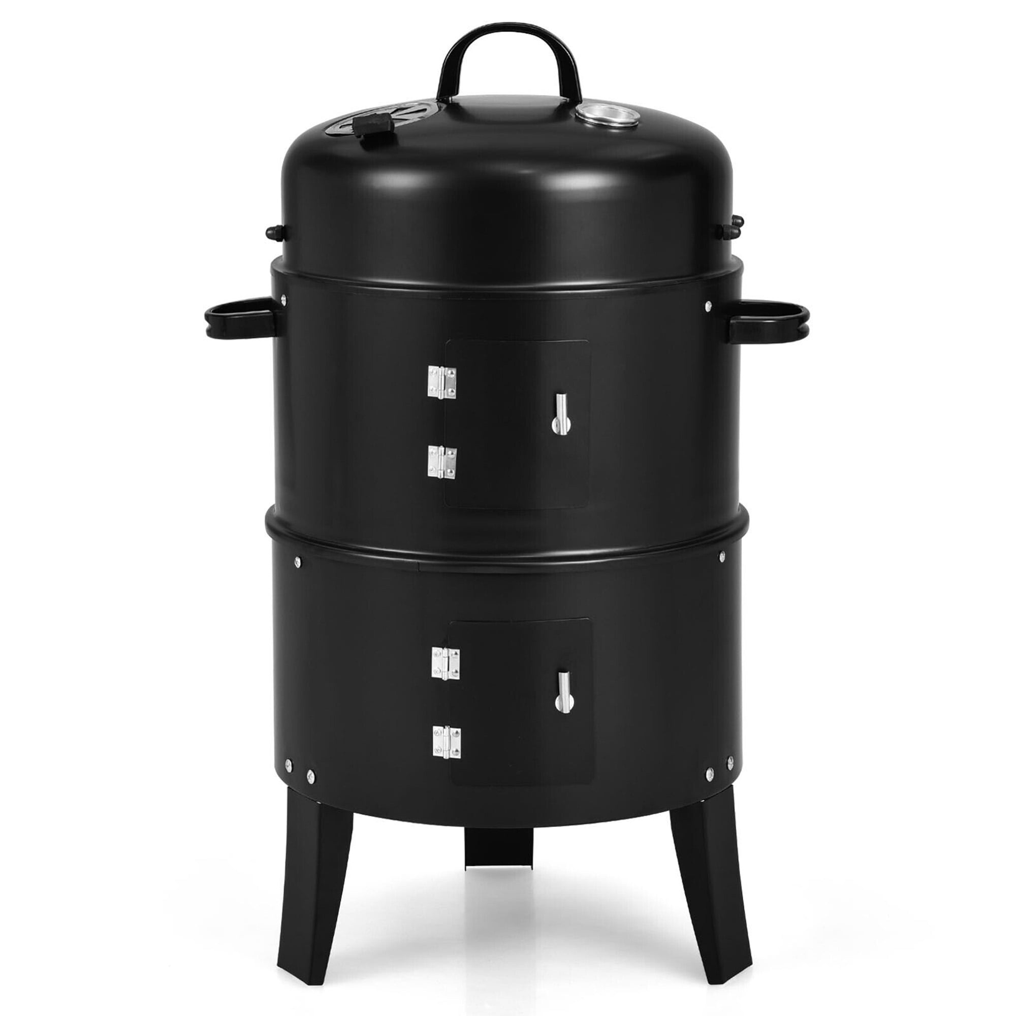 Gymax Outdoor 3-in-1 BBQ Smoker Grill - Vertical C