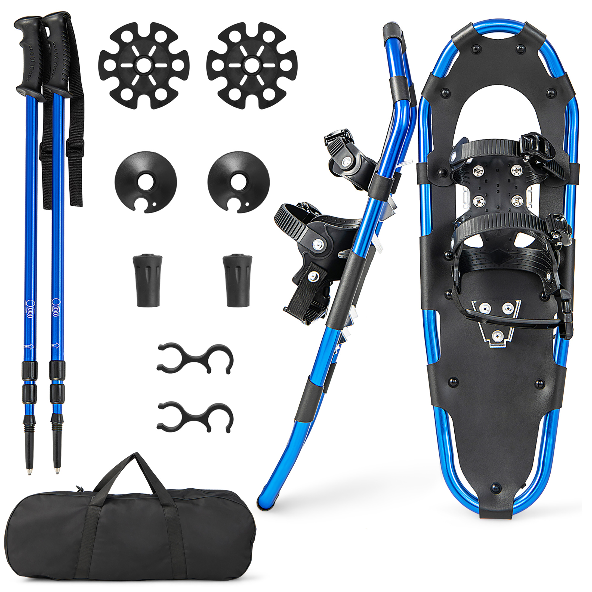 Gymax 30'' 4in1 Lightweight Terrain Aluminum Snowshoes w/ Ski Poles