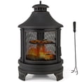 thumbnail image 1 of Gymax 30 Inch Outdoor Fire Pit Chiminea w/ Grill Chimney Spark Screen Door Fire Poker, 1 of 10