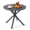 thumbnail image 1 of Gymax 34 Inch Round Patio Bistro Table w/ Wood-Like Top & X-Shaped Legsfor Outside, 1 of 9