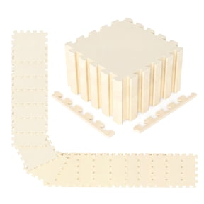 Gymax 36 Pack Interlocking EVA Foam Floor Tiles 2/5 Inch Thick Puzzle Exercise Mats Beige