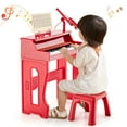 thumbnail image 1 of Gymax 37-Key Music Piano Keyboard Kids Learning Toy Instrument w/ Microphone Red, 1 of 10