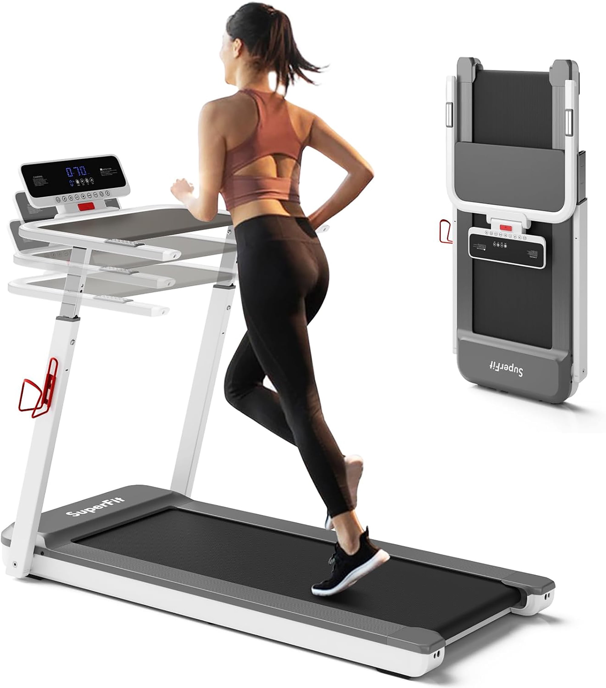Gymax Foldable Indoor 3HP Treadmill, Walking Running Jogging Exercise ...
