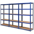 thumbnail image 1 of Gymax 3PCS 72'' Metal 5-Tier Garage Storage Rack Shelf Adjustable Freestanding Blue, 1 of 9