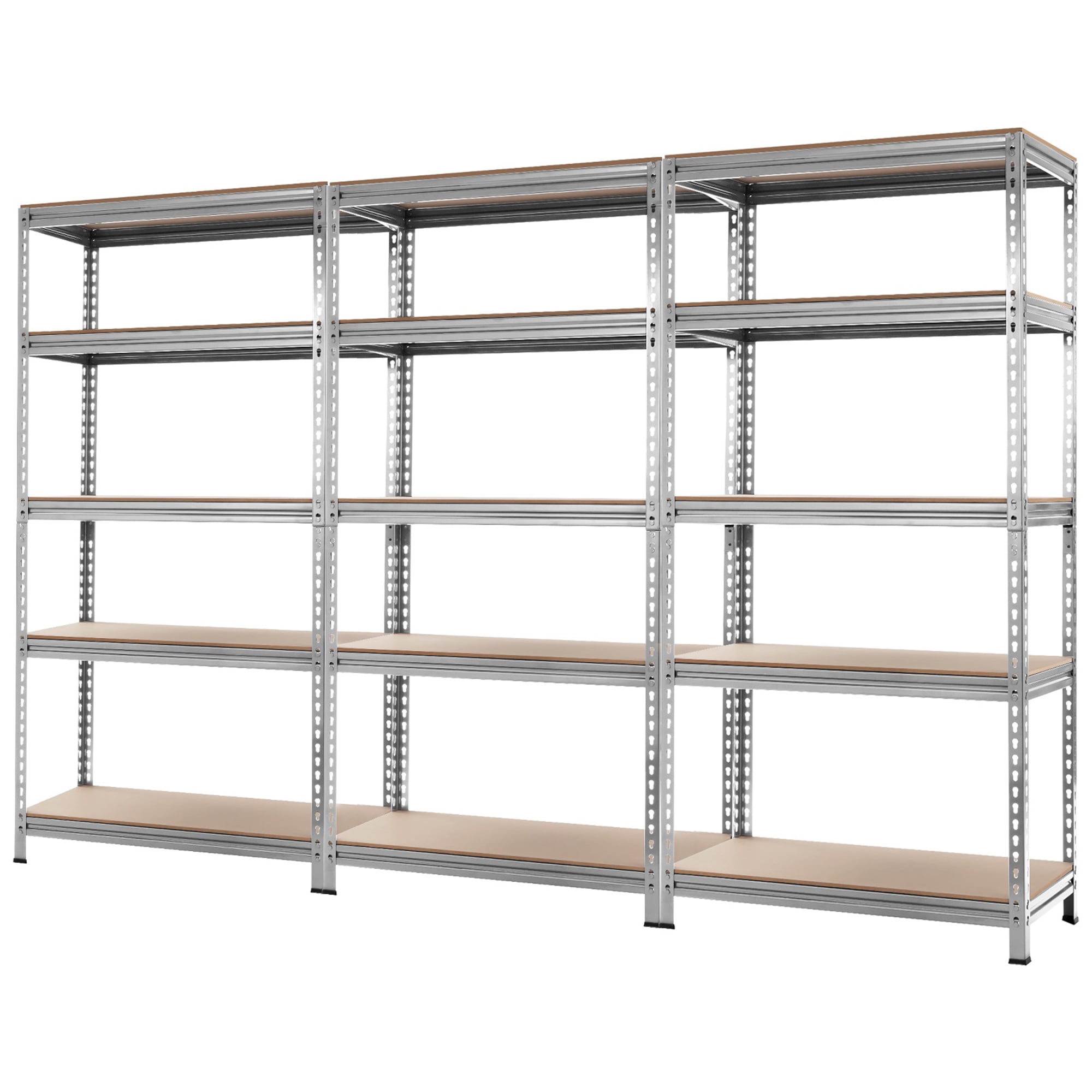 Gymax 3PCS 73'' Metal 5-Tier Garage Storage Rack Shelf Freestanding w ...