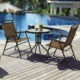 thumbnail image 1 of Gymax 3PCS Bistro Set Conversation Set Pub Patio Outdoor w/ Folding Chairs Table, 1 of 10